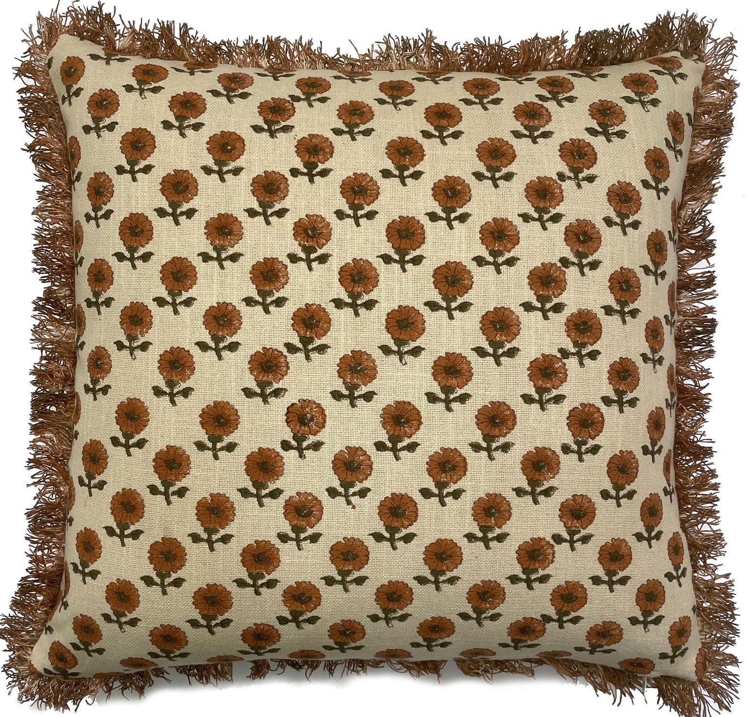 ORANGE  PRINTED CUSHION COVER 45X45