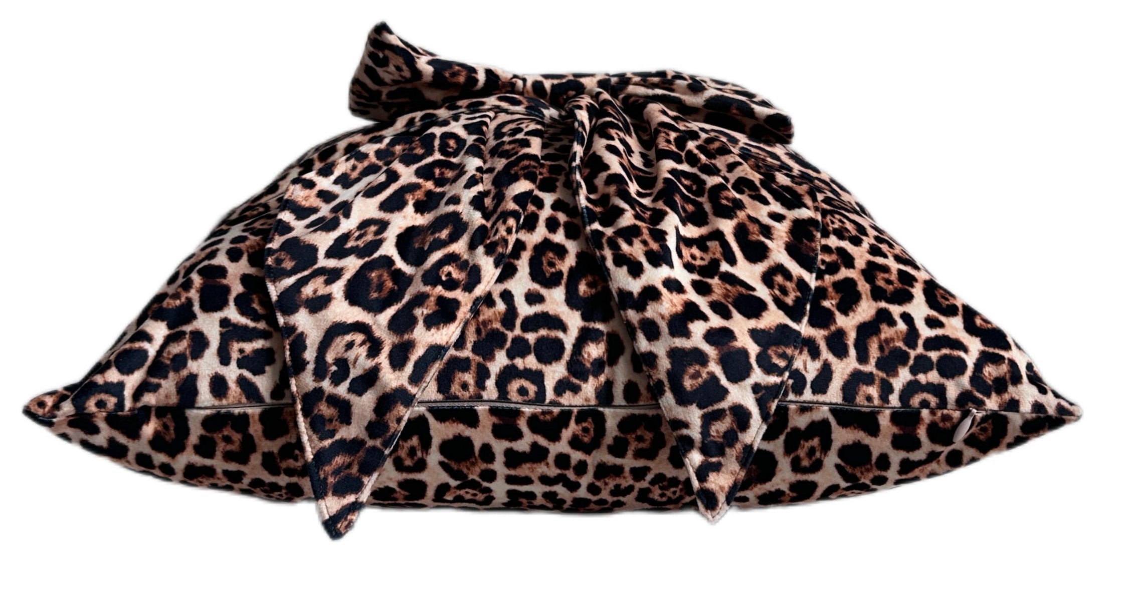 Malini Paul Moneypenny Leopard Spot With Bow Square Cushion 45x45