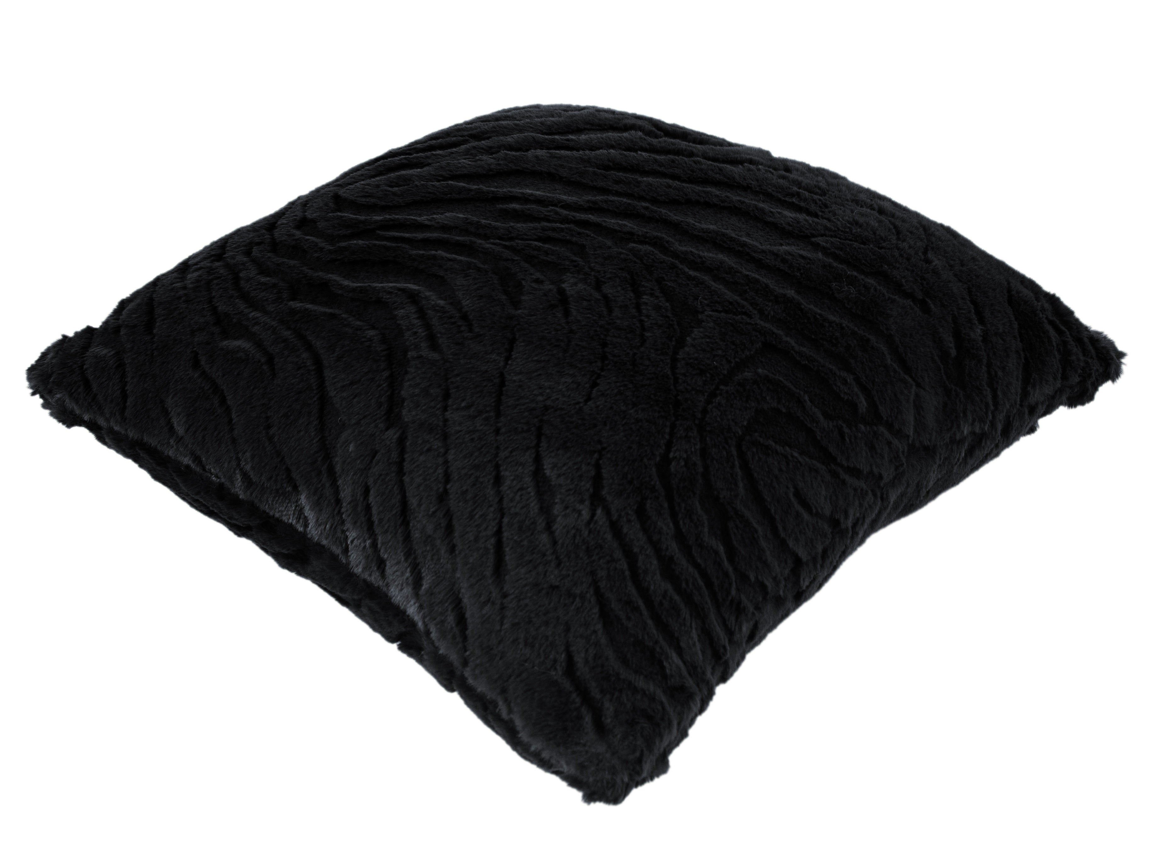 PM FAUX FUR CUSHION BLACK 45x45