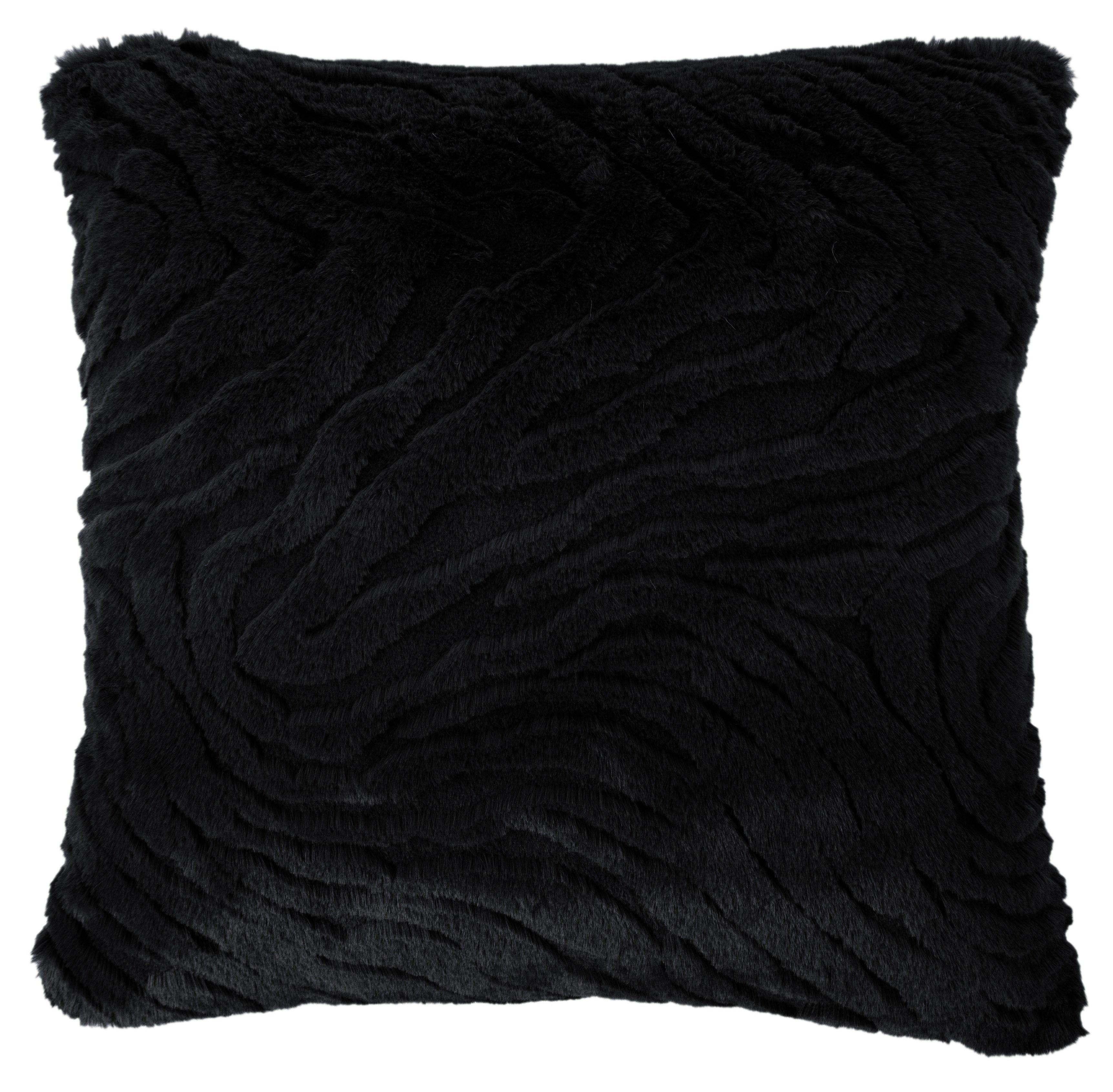 PM FAUX FUR CUSHION BLACK 45x45