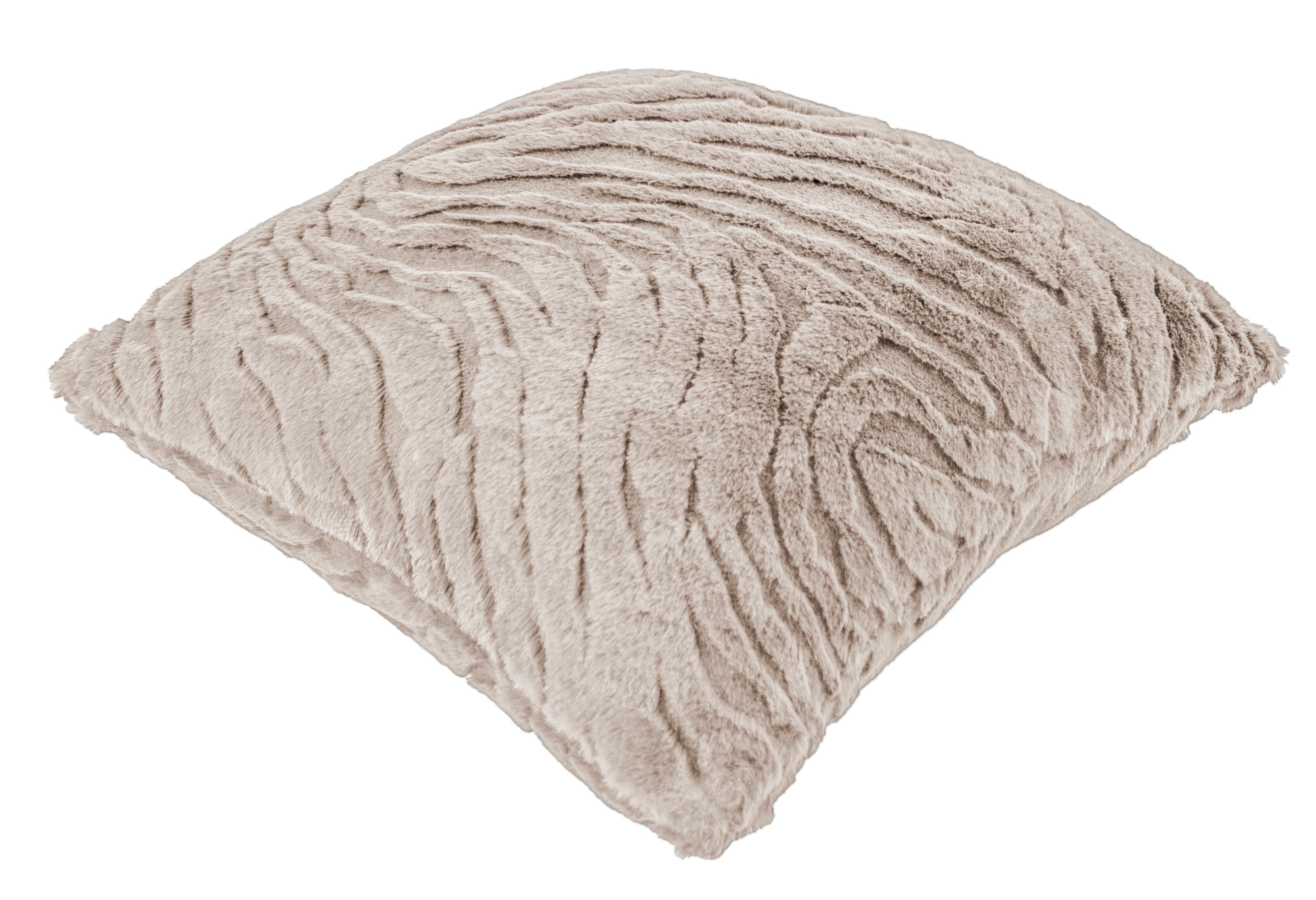 PM FAUX FUR THROW TAUPE 45x45