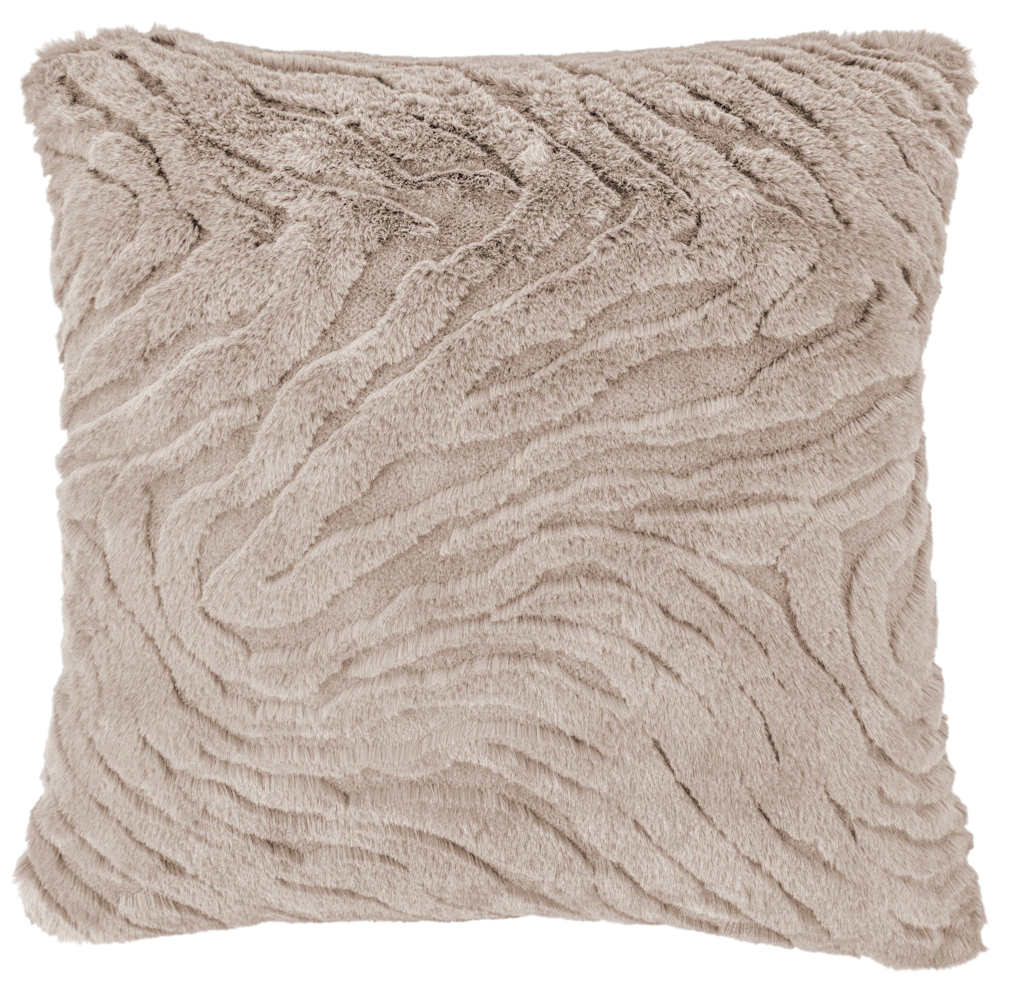 PM FAUX FUR THROW TAUPE 45x45