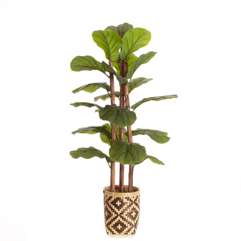 103cm Artificial Fiddleleaf Fig Tree in Bamboo Basket