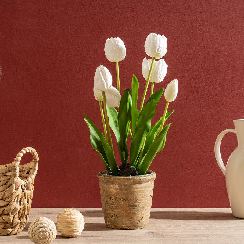 46cm Artificial Tulip Spray in Pot