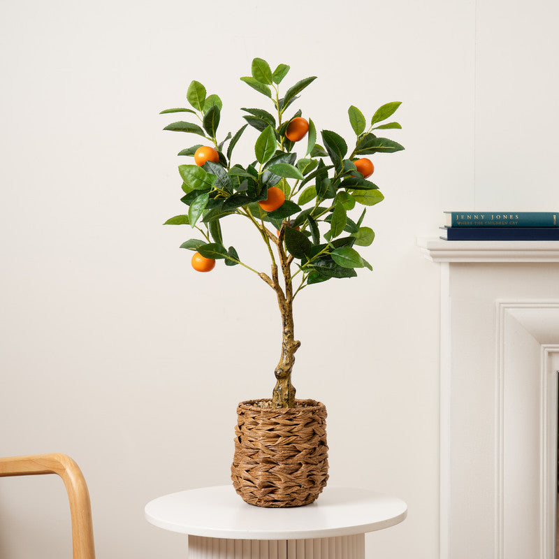 76cm Artificial Orange Tree in Woven Basket