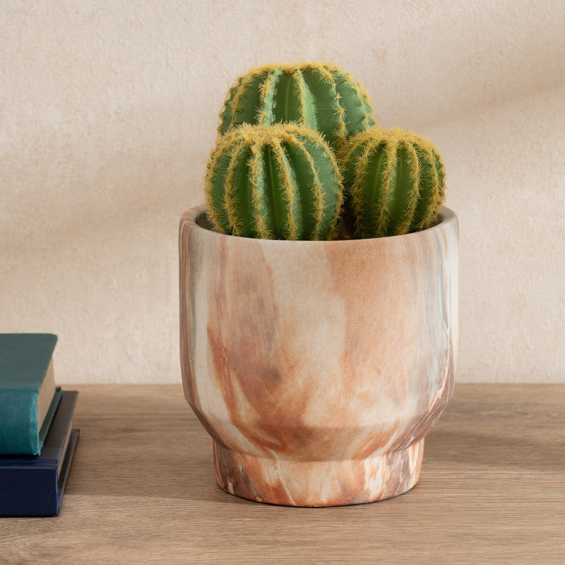 20cm Artificial Cactus in Cement Pot