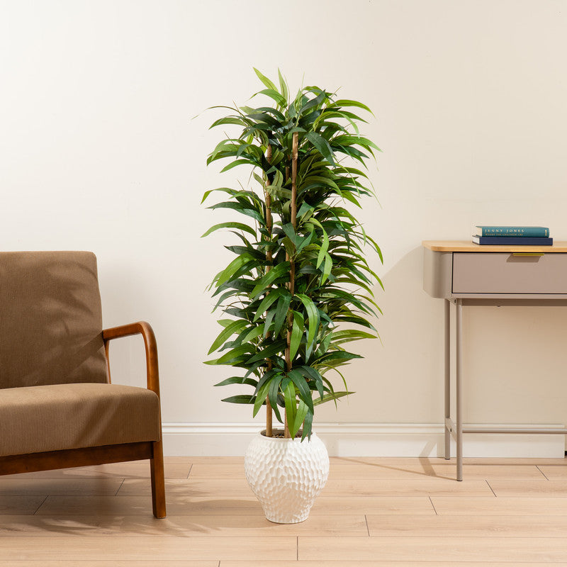130cm Artificial Slimline Bamboo tree in Dimpled Ceramic Pot