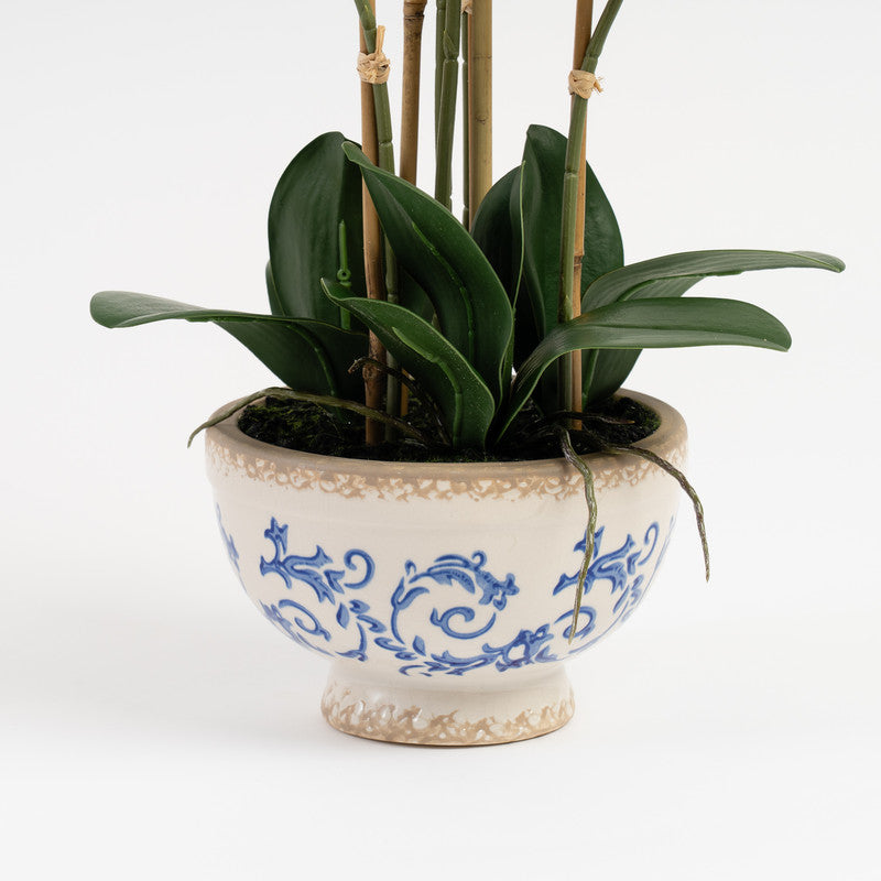 54cm Real Touch Cream Phalaenopsis Orchid in Pot