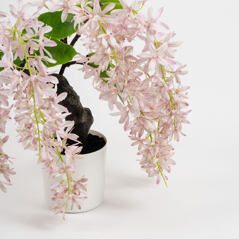 36cm Artificial Pink Orchid Bonsai in White Pot