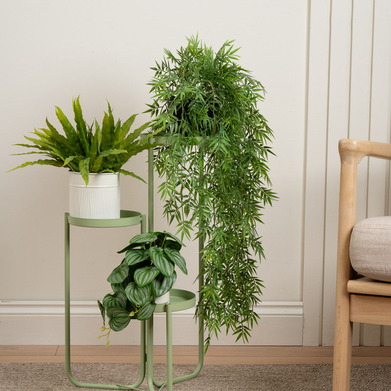 70cm Artificial Trailing Bamboo in Black Plastic Pot