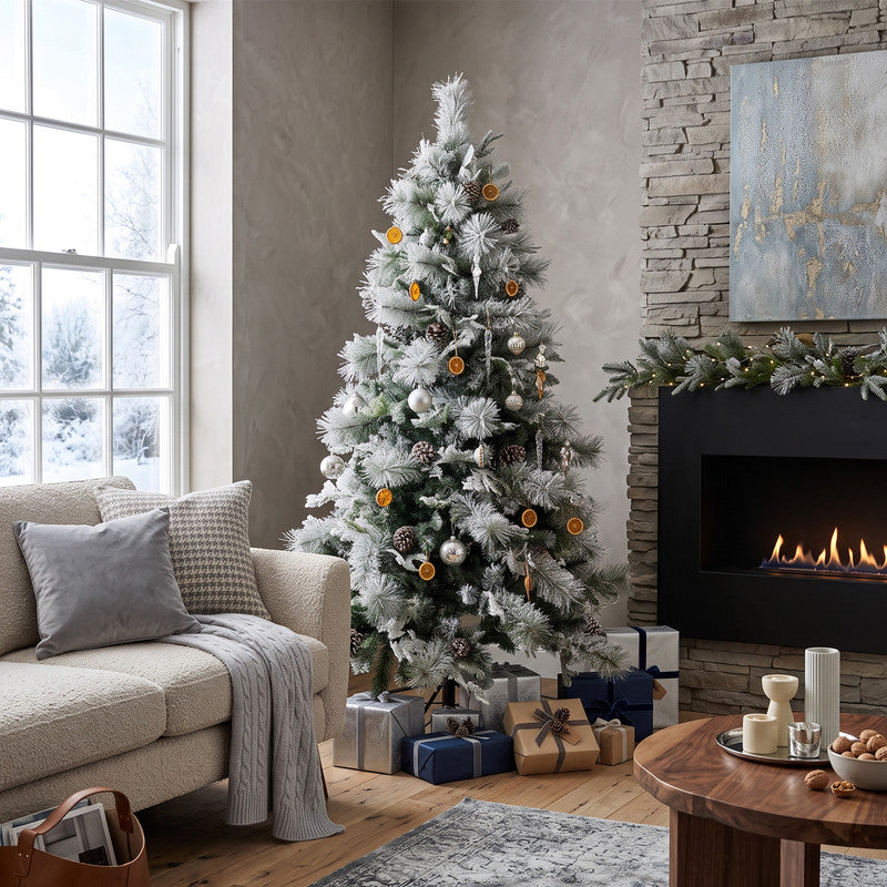 6ft Artificial Frosted Foliage Christmas Tree