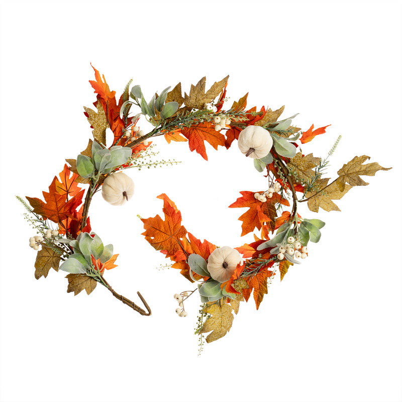 150cm Pumpkin Garland Green / Orange