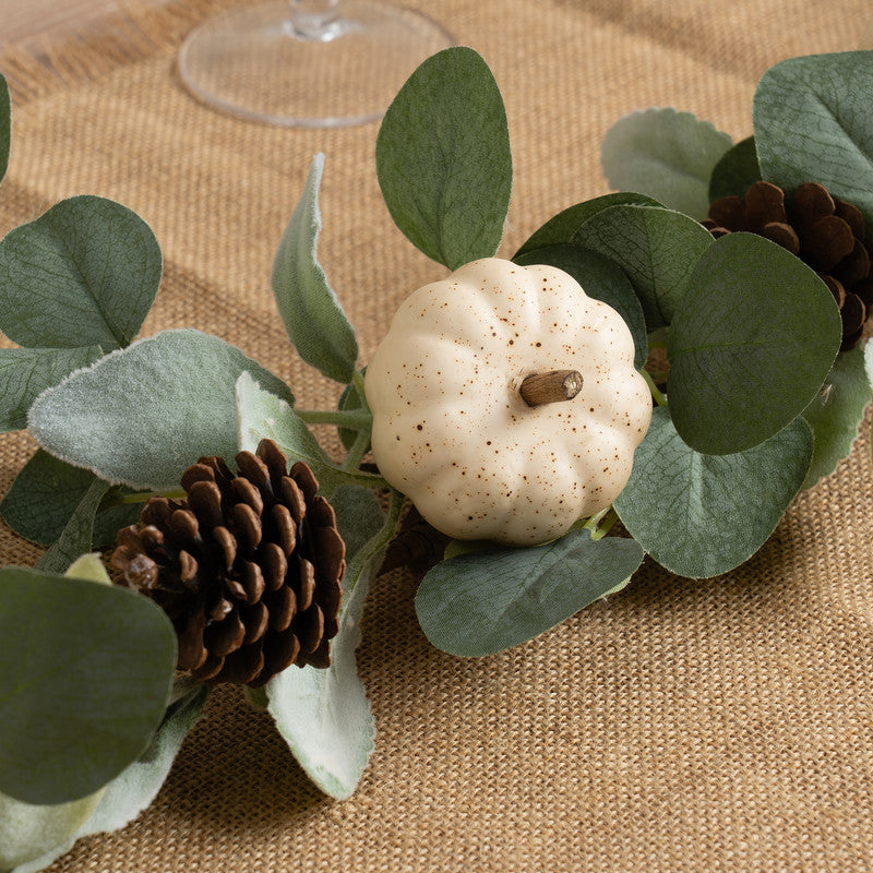 100cm Pumpkin/Eucalyptus Garland Green