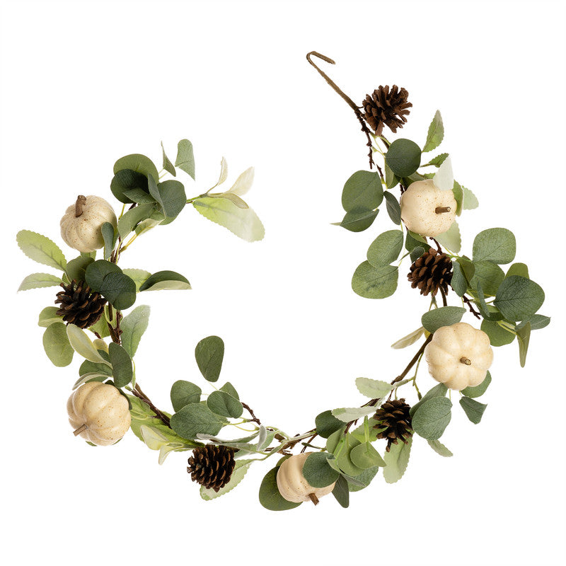 100cm Pumpkin/Eucalyptus Garland Green