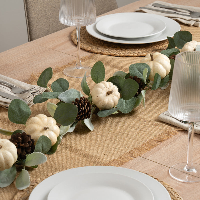 100cm Pumpkin/Eucalyptus Garland Green