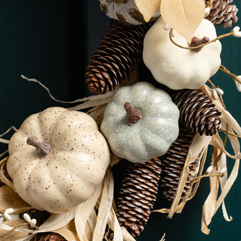 45cm Premium Pumpkin Wreath Naturals