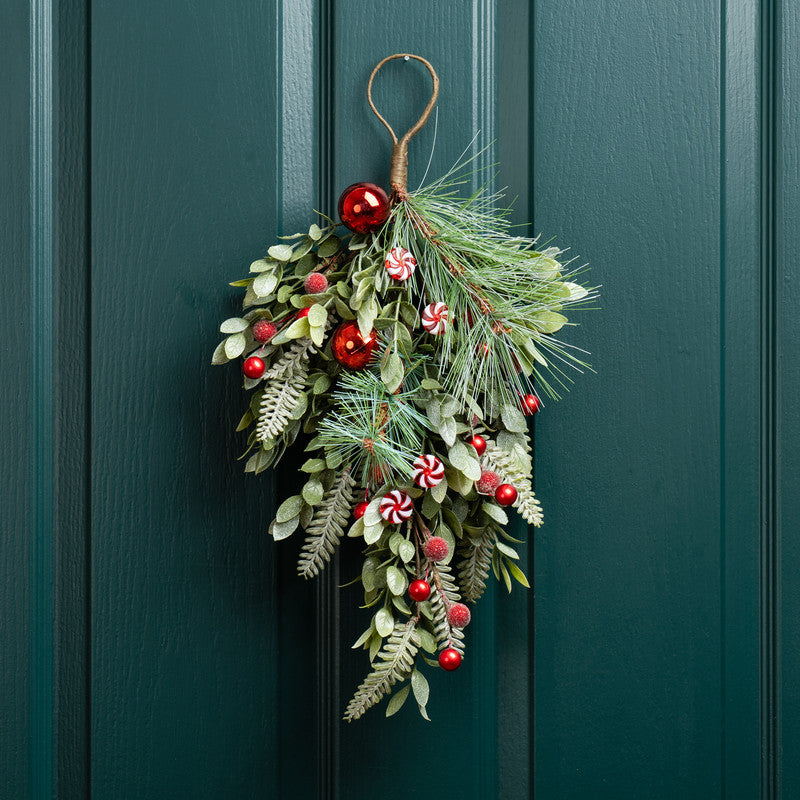 Candy Cane & Bauble Swag 48cm