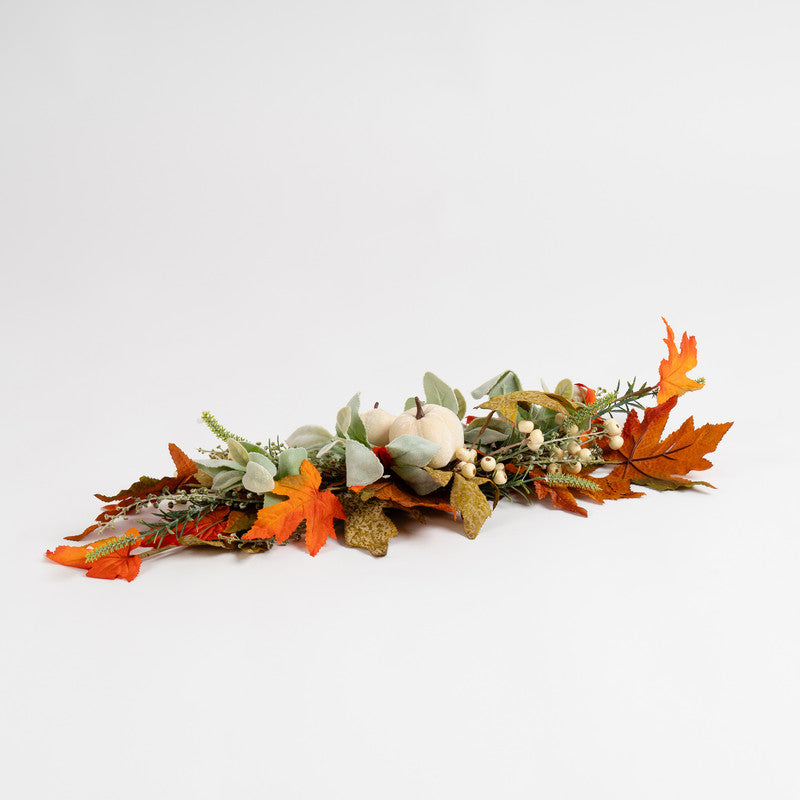 60cm Pumpkin Swag Green / Orange