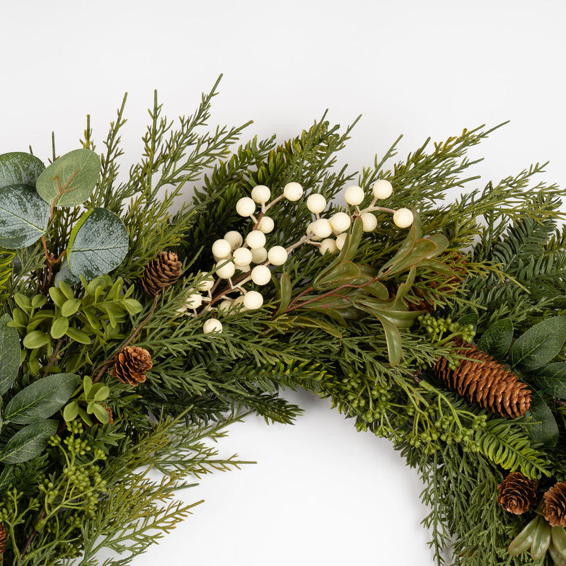 80cm Oversized Wreath with Velvet Bow