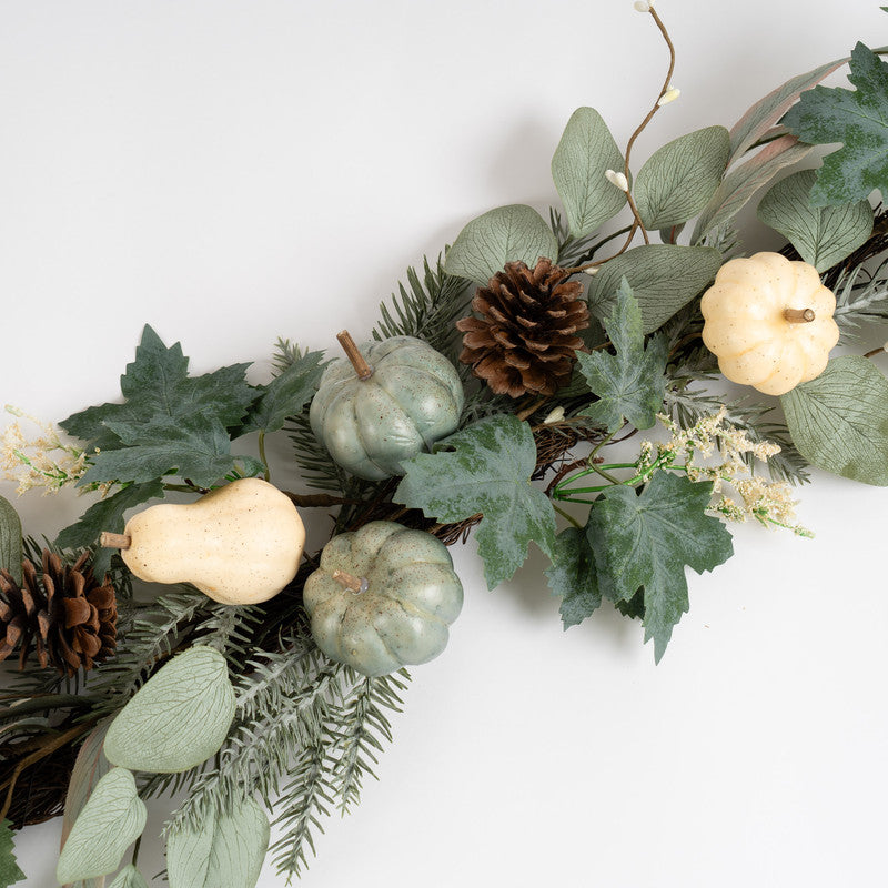 80cm Premium Pumpkin Table Centrepiece Swag Green