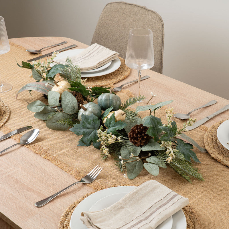80cm Premium Pumpkin Table Centrepiece Swag Green