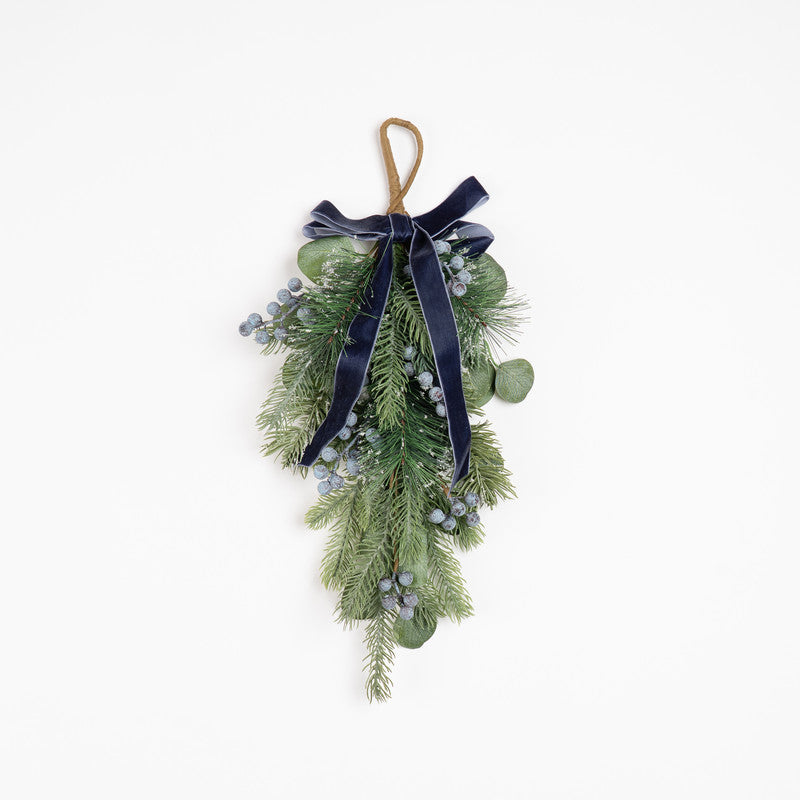 57cm Swag With Navy Velvet Bow