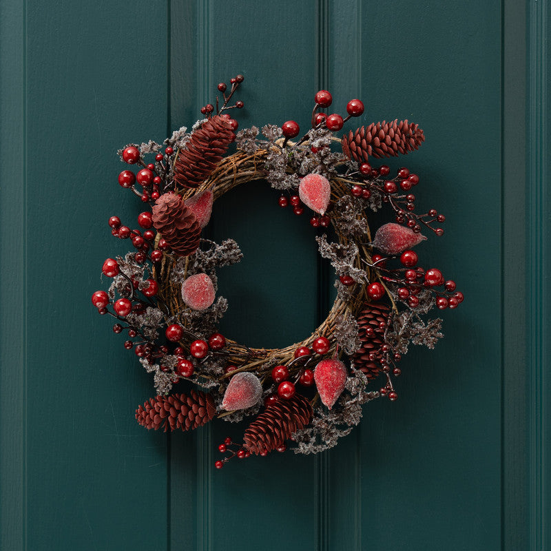 Berry & Pine Cone Wreath 35cm