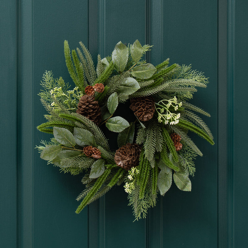 Foliage Wreath with Cones 40cm