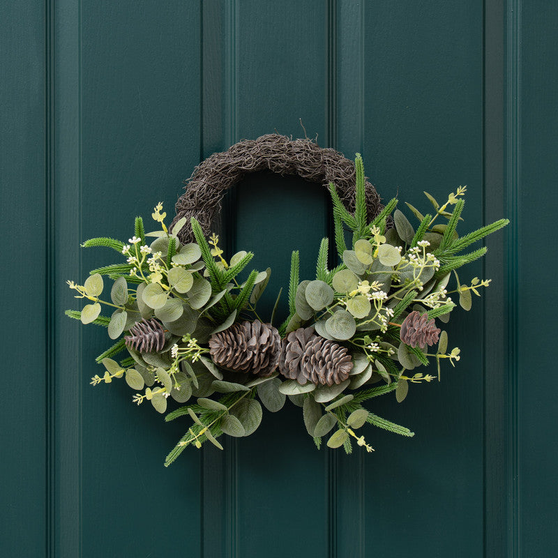 Green Foliage Half Wreath 40cm