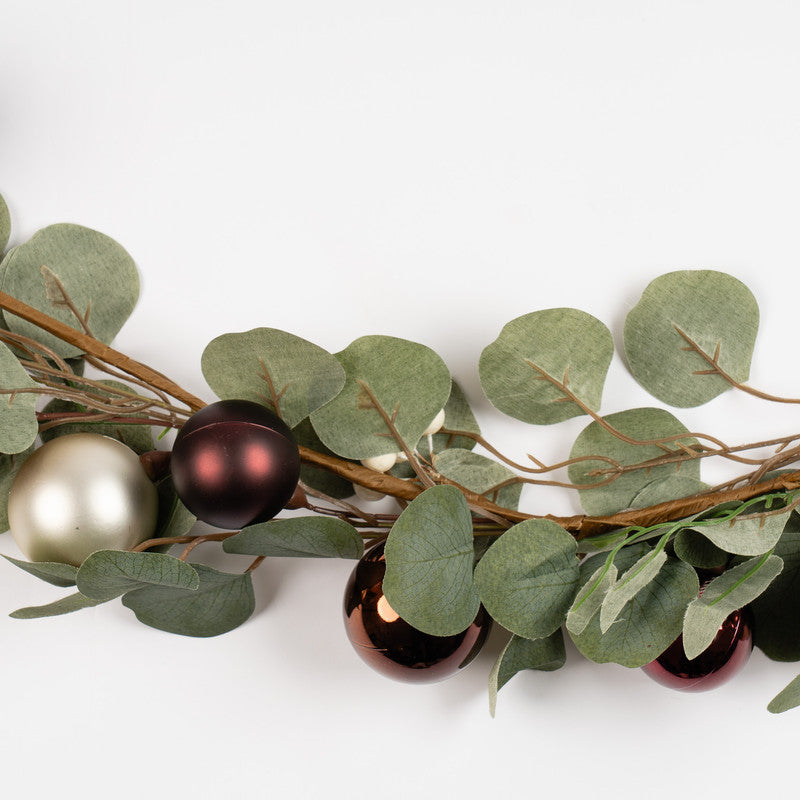 183cm Eucalyptus & Bauble Garland