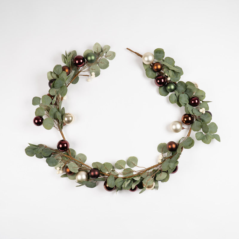 183cm Eucalyptus & Bauble Garland