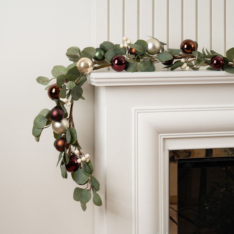 183cm Eucalyptus & Bauble Garland
