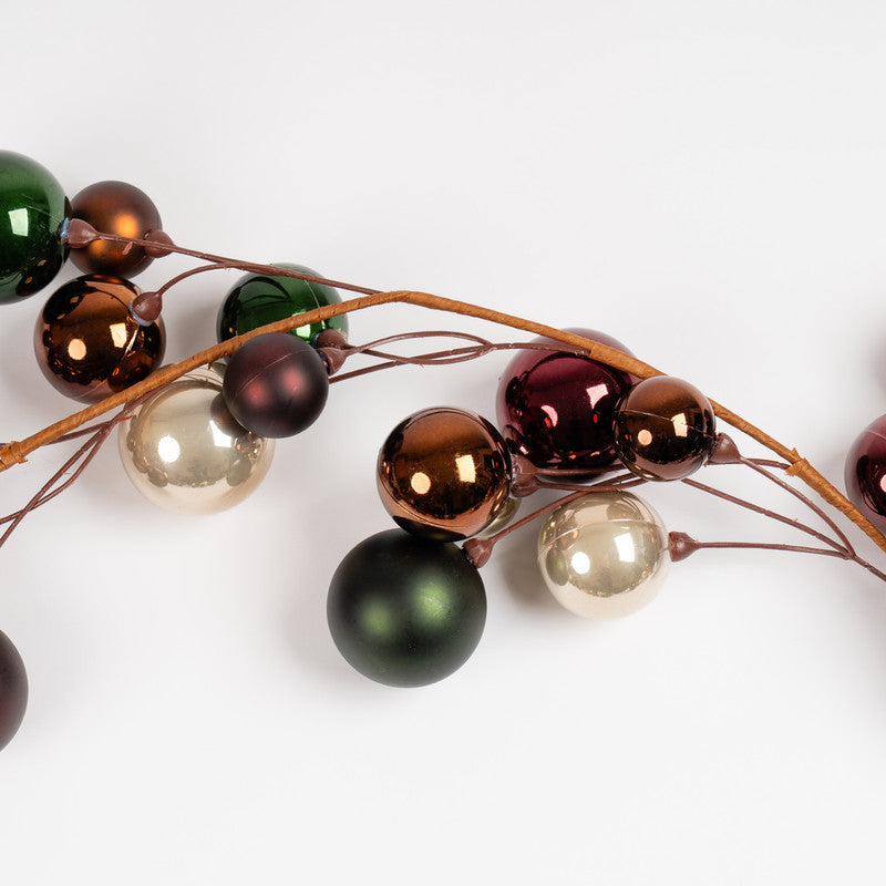 183cm Bauble Garland Green-Bronze