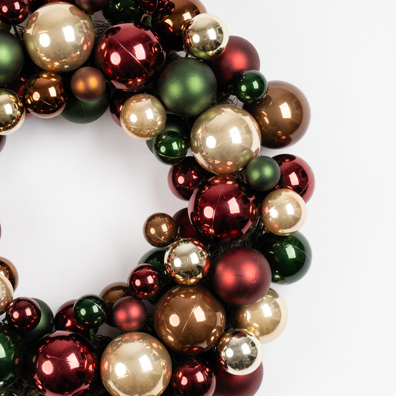 41cm Bauble Wreath Green-Bronze