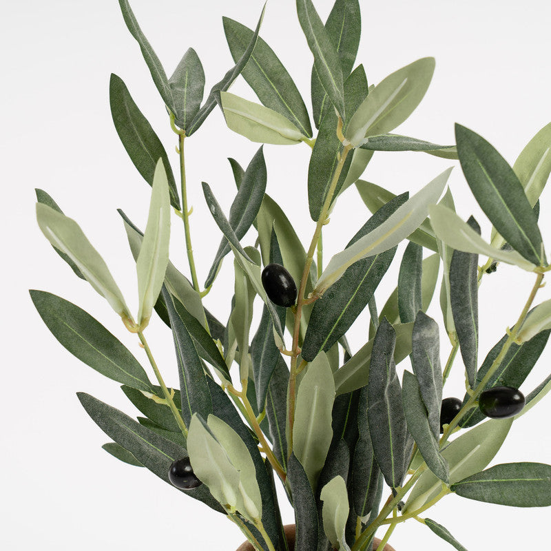 37cm Artificial Olive Plant in Rustic Pot