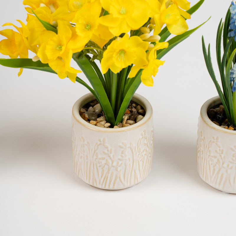 Set of 3 Artificial Spring Pots
