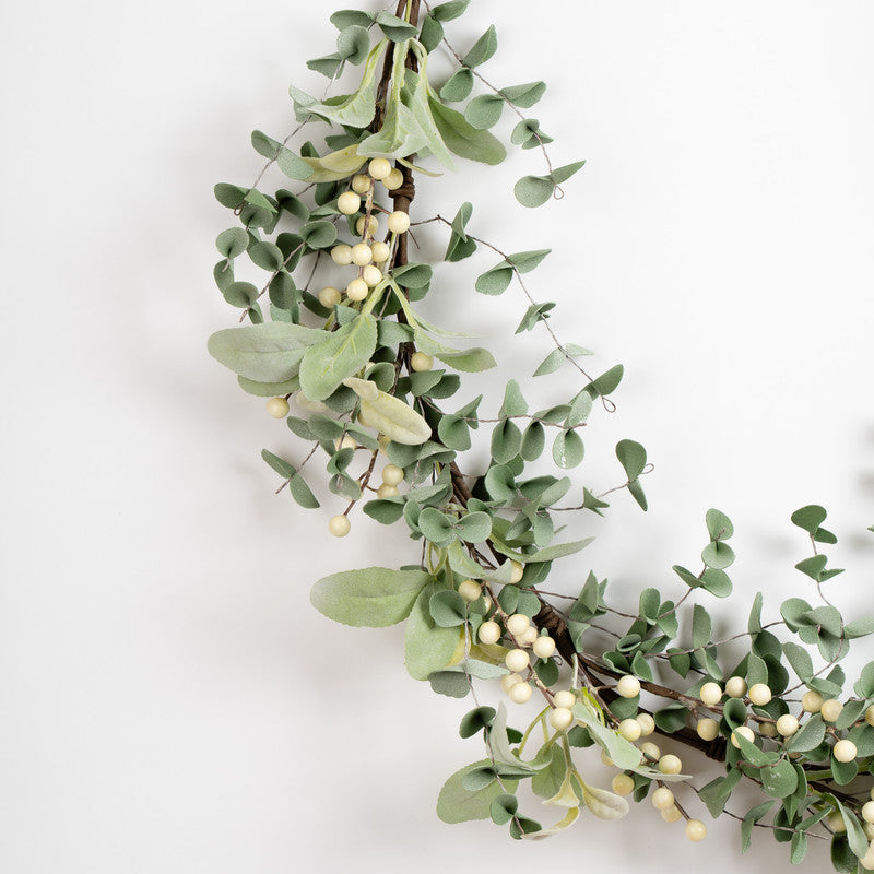 152cm Eucalyptus, Lambs Ear & Berry Garland