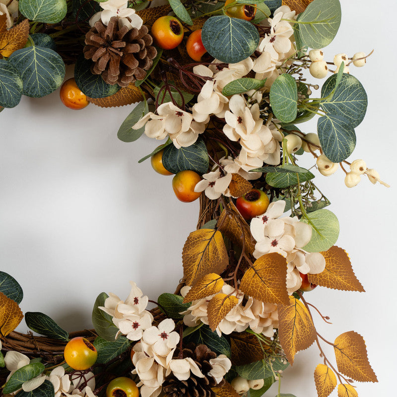 60cm Hydrangea & Foliage Wreath