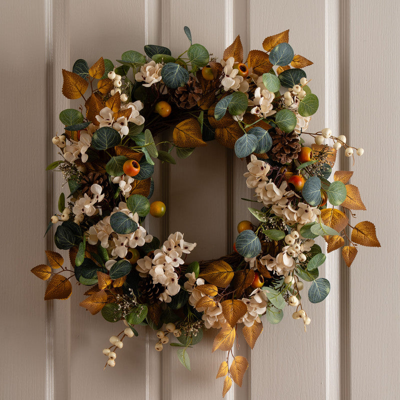60cm Hydrangea & Foliage Wreath