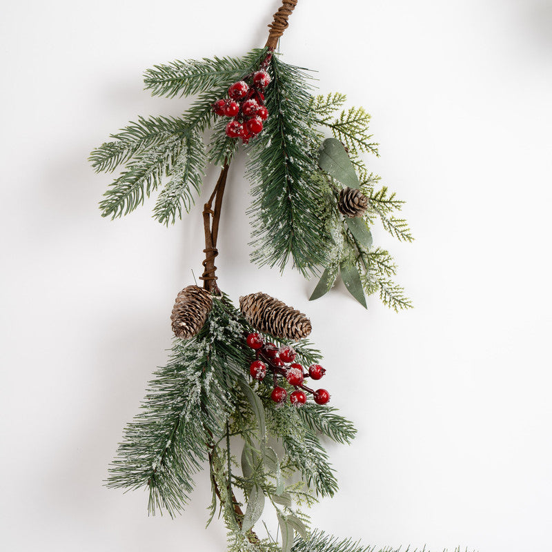 180cm Frosted Berry & Cone Garland