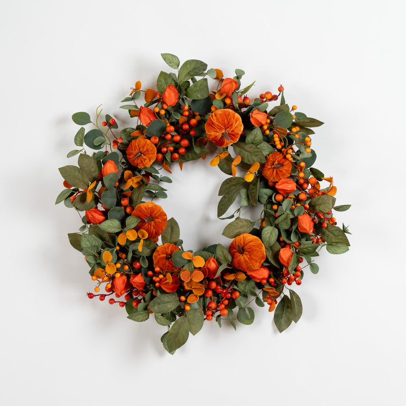 60cm Rich Orange Pumpkin Wreath