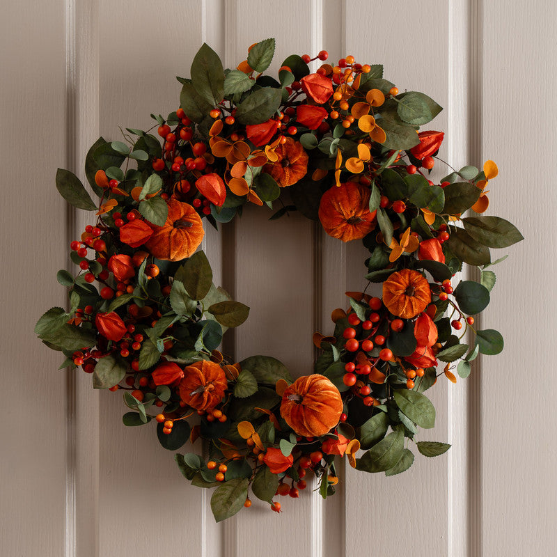 60cm Rich Orange Pumpkin Wreath