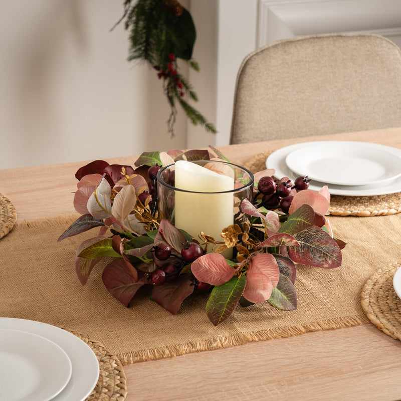 33cm Seasonal Foliage Candle Holder