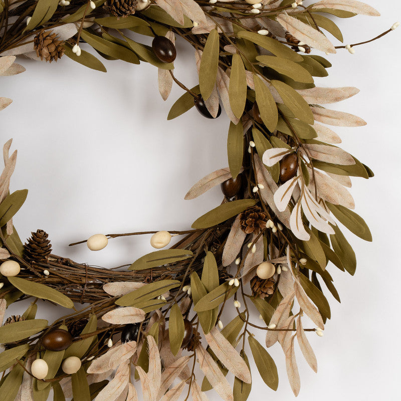 55cm Olive & Cone Wreath