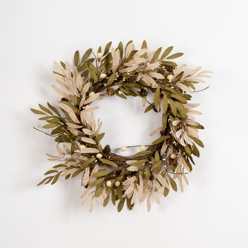 55cm Olive & Cone Wreath