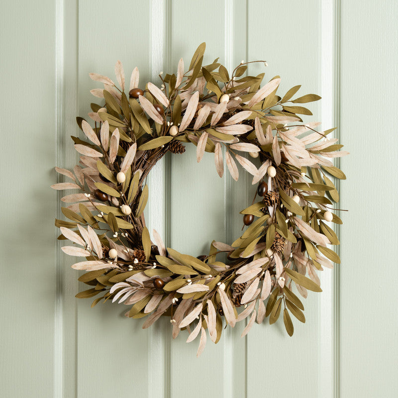 55cm Olive & Cone Wreath