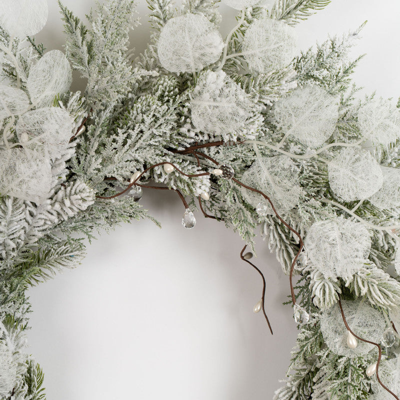 60cm Snowy Sparkle Eucalyptus Wreath