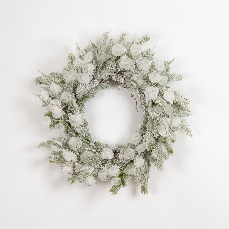 60cm Snowy Sparkle Eucalyptus Wreath