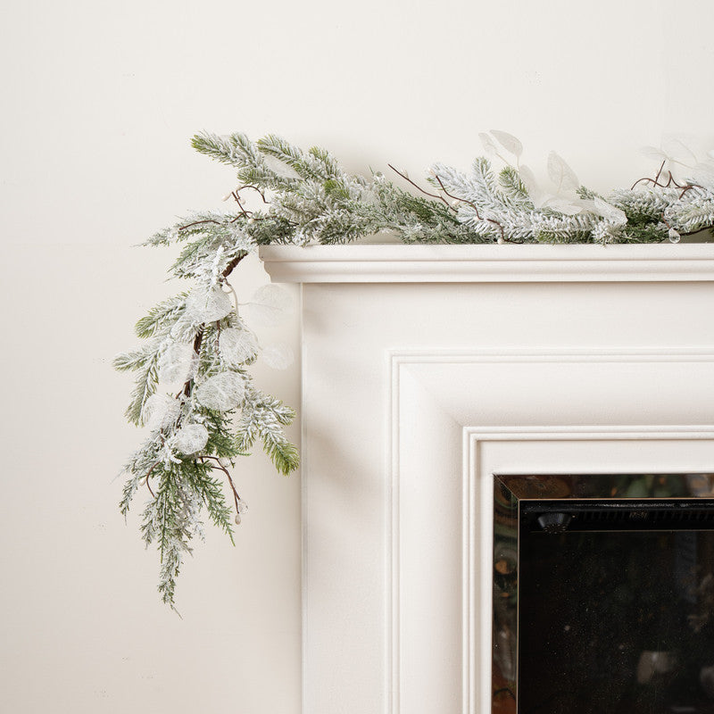 150cm Snowy Sparkle Eucalyptus Garland