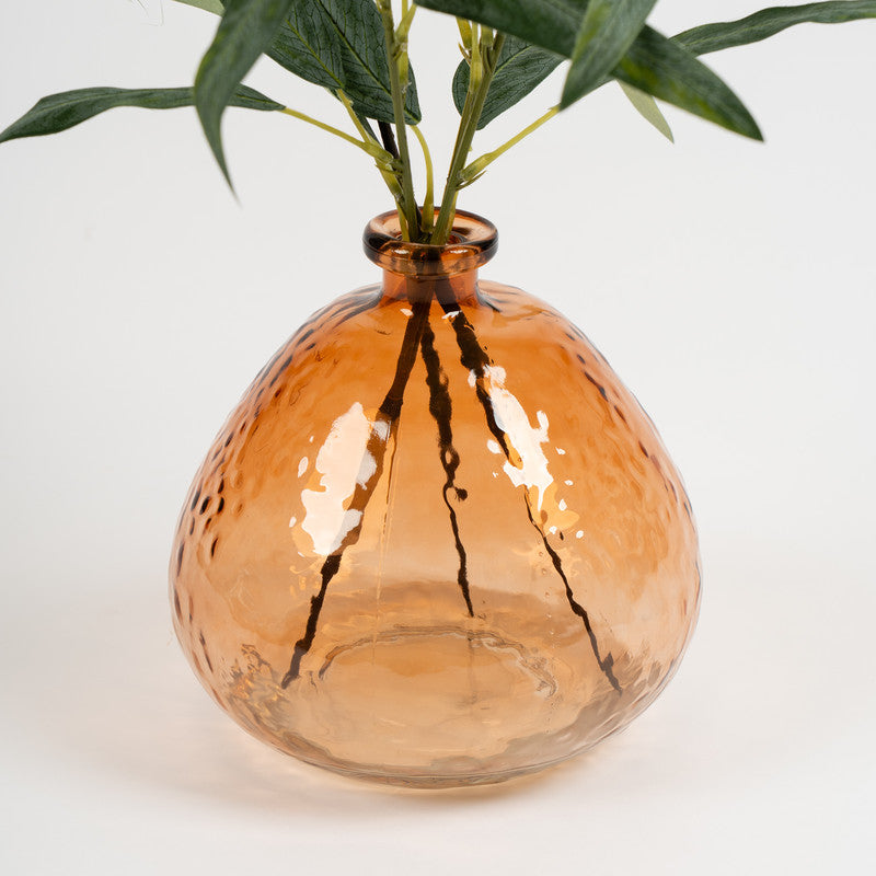 65cm Eucalyptus Arrangement in Amber Glass Vase